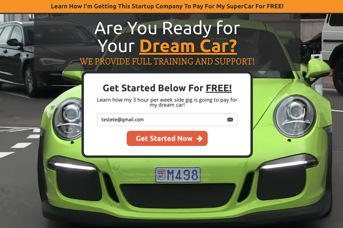 Clickfunnels Dream Car Funnel Share Funnel 19 dollar plan